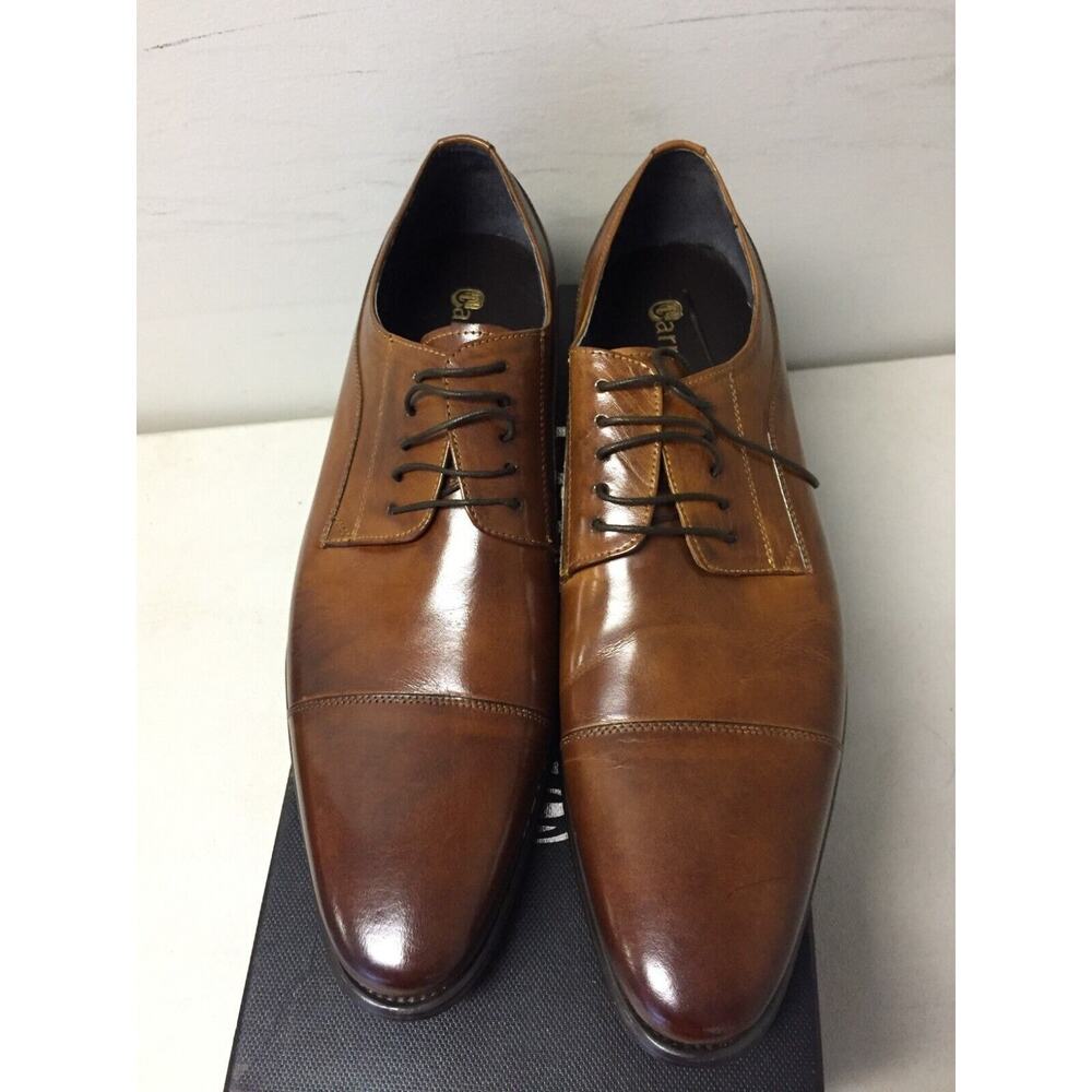 Carrucci KS099-721 Men's Sz 11 Leather Cap Toe Oxfords Dress Shoes Whisky NWB